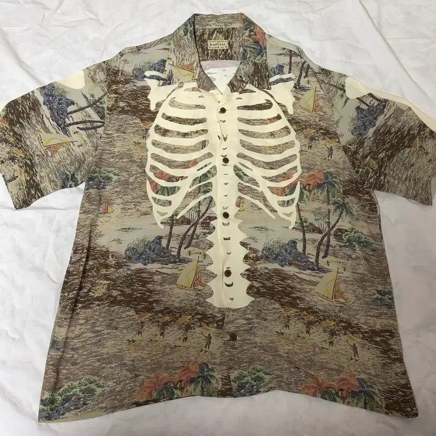 [BUNJANG] Kapital Kamehameha Bon Aloha Shirt Brown Size 5 / 캐피탈 카메하메하 본 알로하 셔츠 브라운 5사이즈