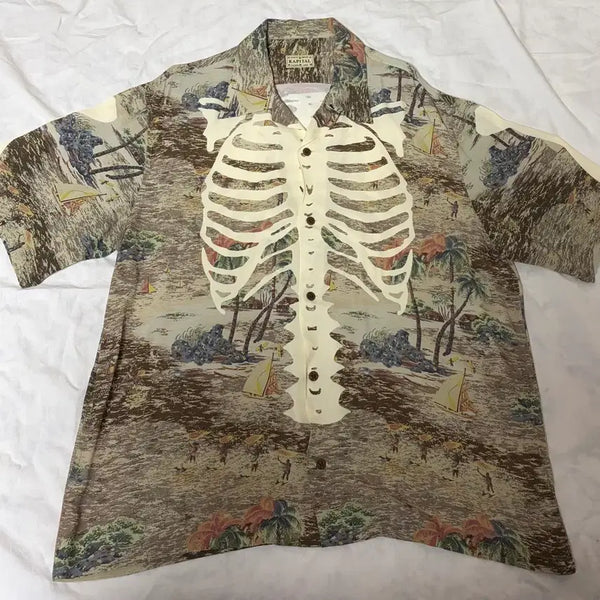 [BUNJANG] Kapital Kamehameha Bon Aloha Shirt Brown Size 5 / 캐피탈 카메하메하 본 알로하 셔츠 브라운 5사이즈