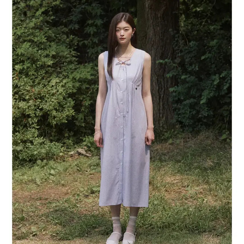 [BUNJANG] Edaowl Strip Button Long Dress / 어다울 long dress