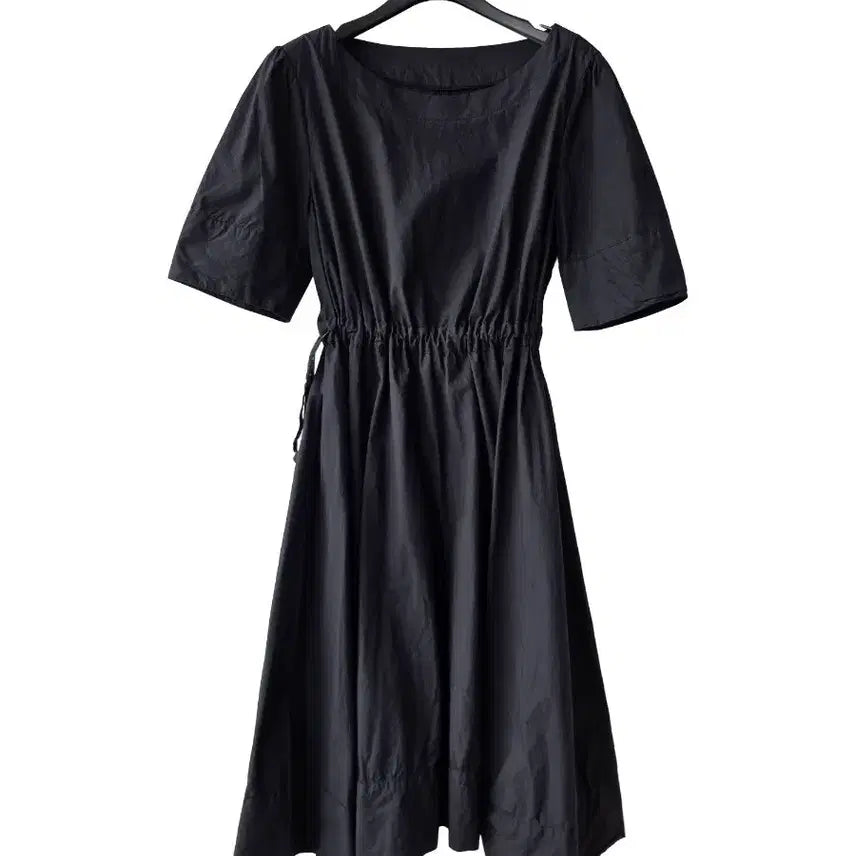 [BUNJANG] Black String A-Line Dress / F/블랙 스트링 바스락 원피스