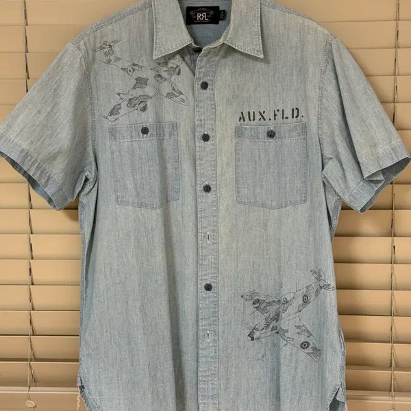 [BUNJANG] RRL Double RL Chambray Short Sleeve Shirt L / rrl 더블알엘 샴브레이 반팔셔츠 L