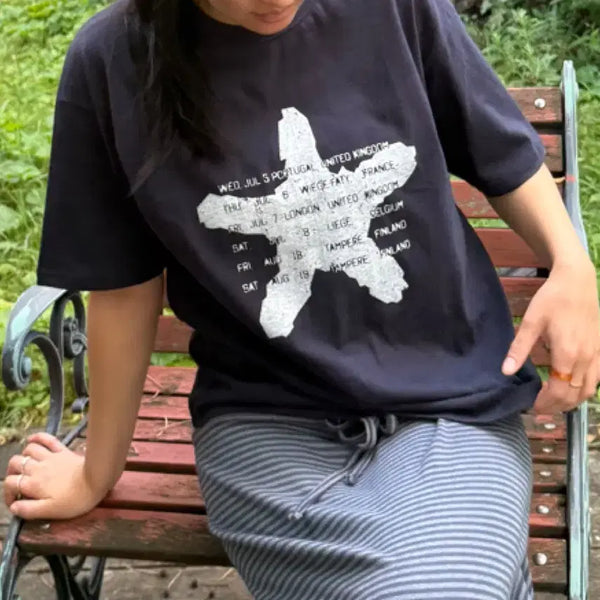 [BUNJANG] Graphic Short Sleeve T-Shirt Navy / (샘플세일)그래픽 반팔 티셔츠 네이비