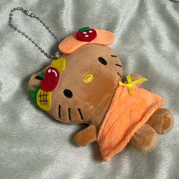 [BUNJANG] Sanrio Hello Kitty Hawaii Fruit Costume Doll Keyring / 택0, 새상품) 산리오 헬로키티 하와이 과일 고스튬 인형 키링