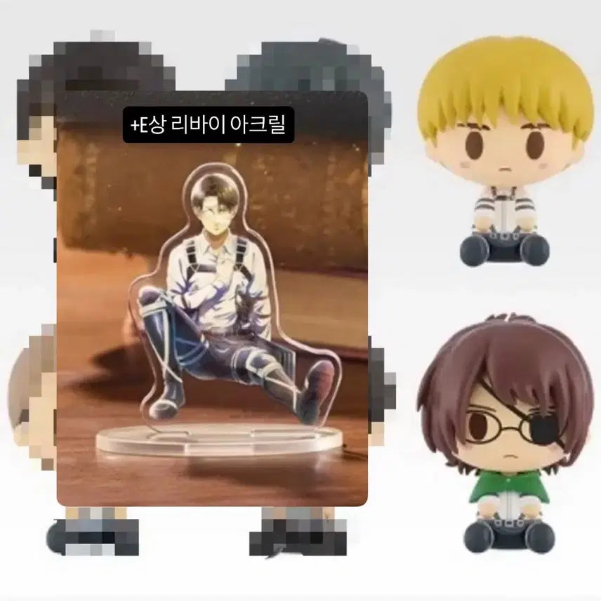 [BUNJANG] Attack on Titan Armin, Hange Chocokko & Levi Acrylic Standee Bundle Set / (2종일괄)진격거 아르민 한지 초코노코+리바이 아크릴 제일복권 E상 H상