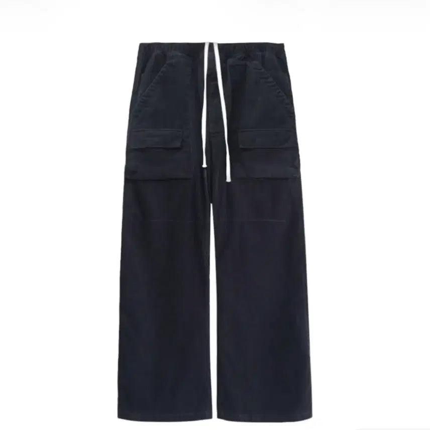 [BUNJANG] Polilu Heavy Front Cargo Pajama Pants Ink Black / (1) 폴리테루 헤비 프론트 카고 파자마 잉크 블랙