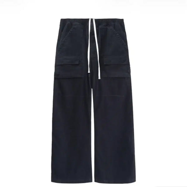 [BUNJANG] Polilu Heavy Front Cargo Pajama Pants Ink Black / (1) 폴리테루 헤비 프론트 카고 파자마 잉크 블랙