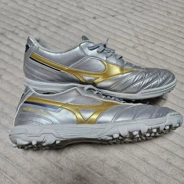 [BUNJANG] Mizuno Morelia TF Soccer Cleats Silver Gold / 미즈노 모렐리아 TF  실버 골드