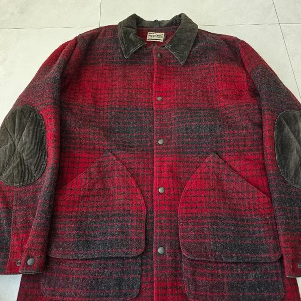 [BUNJANG] B.U.M. EQUIPMENT Red Check Wool Jacket / B.U.M. EQUIPMENT 레드 체크 울 자켓 110