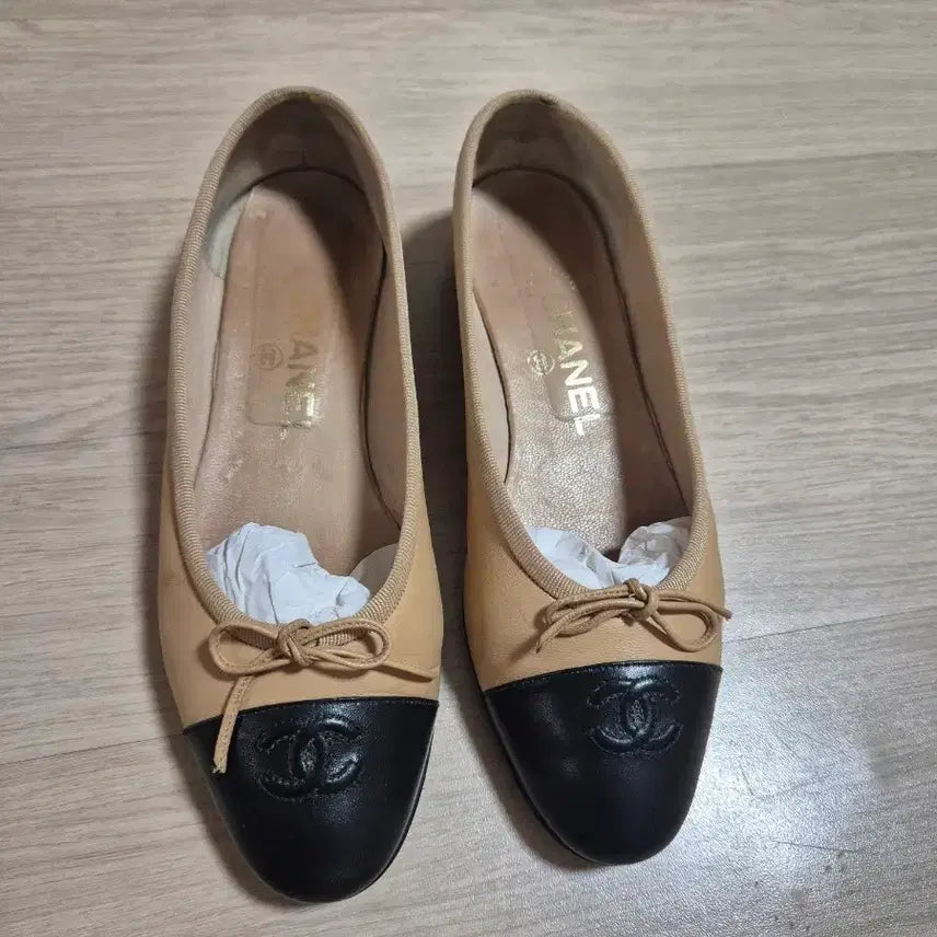 [BUNJANG] Chanel Ballerina Flats Beige/Black / 샤넬 발레리나 플랫 슈즈 베이지/블랙(정품)