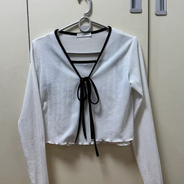 [BUNJANG] Ribbon Cardigan and Camisole Set / 나시가디건 세트 화이트 살안타템 리본가디건 여름가디건