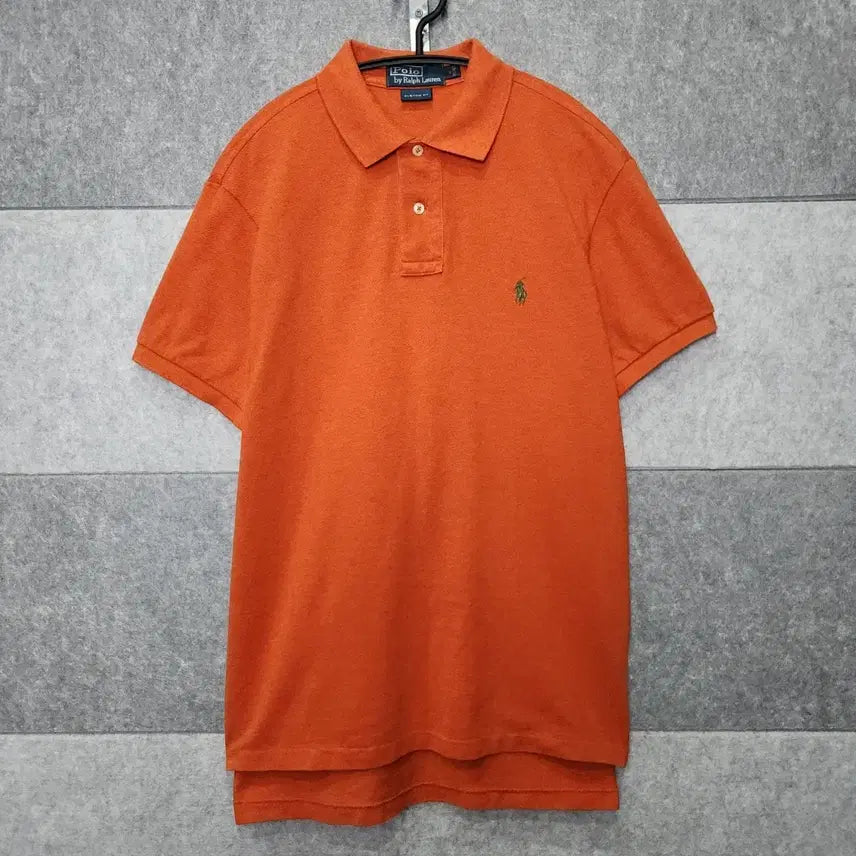 [BUNJANG] Polo Ralph Lauren Custom Fit Short Sleeve Polo Shirt (Size M) - Burnt Orange / 폴로 랄프로렌 남녀공용 커스텀핏 반팔 카라티 (사이즈 M)