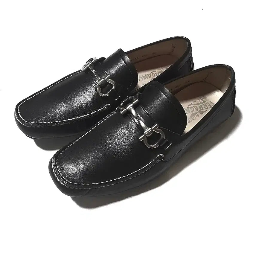 [BUNJANG] Salvatore Ferragamo Leather Loafers Black 7 1/2 / 페라가모 로퍼 단화 슈즈 더비  7 1/2 3E