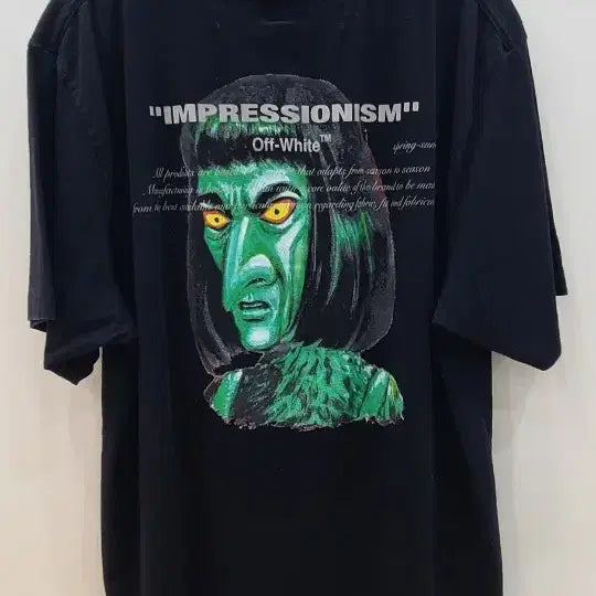 [BUNJANG] Off-White Black Cotton T-Shirt XL / [2082]오프화이트 검정 반팔 XL100~105