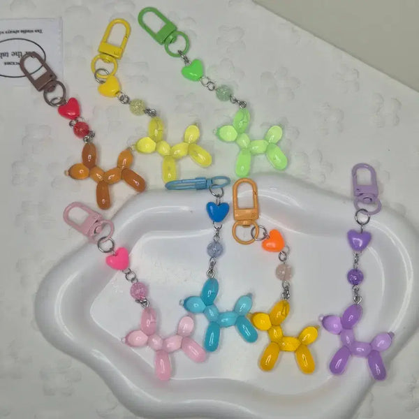 [BUNJANG] Beaded Keychain Balloon Dog Charm / 강아지풍선키링 비즈키링