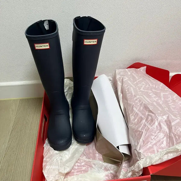 [BUNJANG] Hunter Original Adjustable Tall Rain Boots - Navy / (새상품)헌터 오리지날 백 어드저스터블 톨 레인부츠 - 네이비