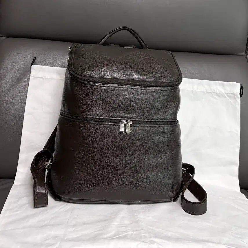 [BUNJANG] Longchamp Le Pliage Calfskin Leather Backpack / 롱샴 가죽백팩.남여공용(송아지가죽