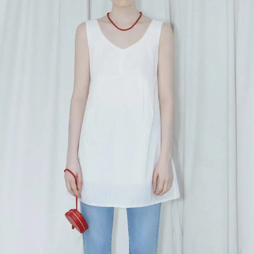 [BUNJANG] SINOON Lace Sleeveless Dress (White) / 시눈 LACE SLEEVELESS DRESS (WHITE)