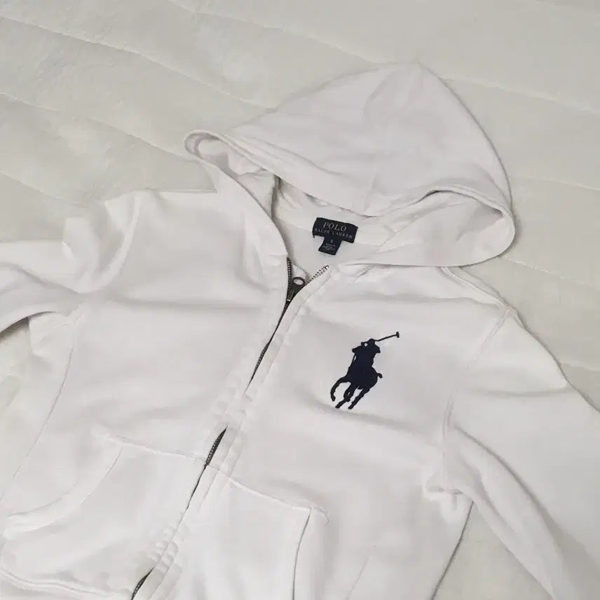 [BUNJANG] Polo Ralph Lauren Vintage Big Pony Full-Zip Hoodie White / 폴로 빈티지 빅포니 후드집업 화이트 흰색