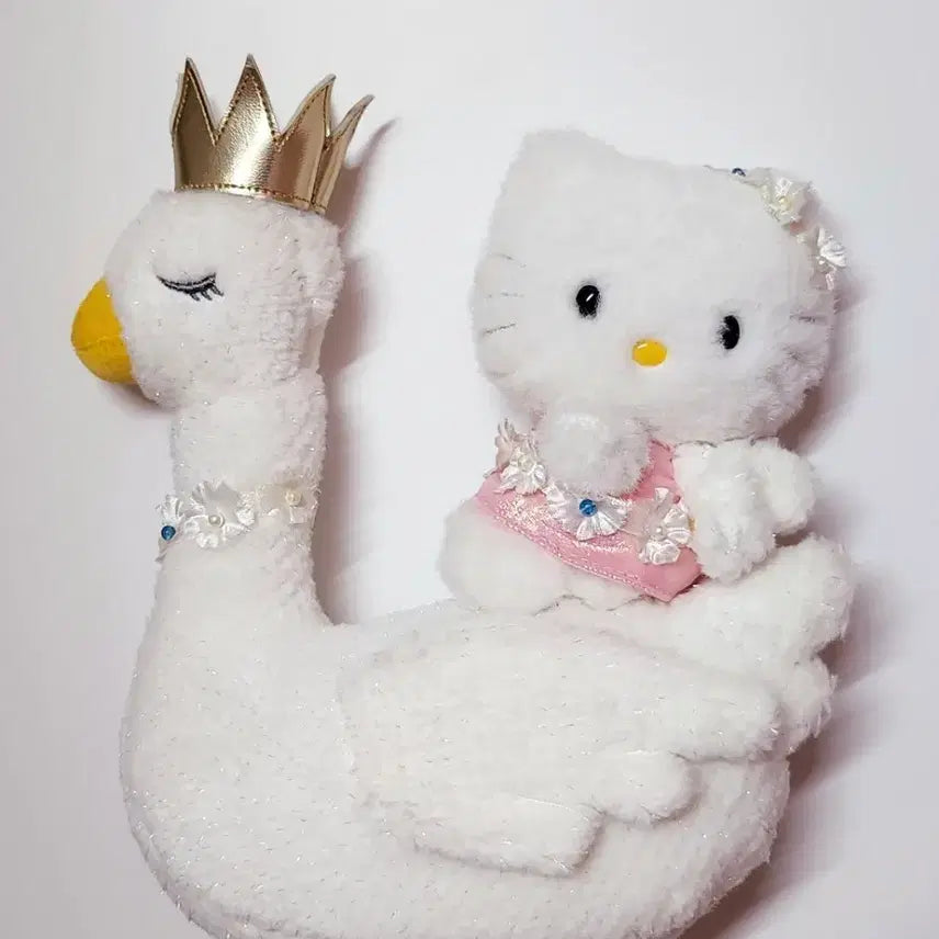 [BUNJANG] Sanrio Swan Kitty Doll Strap 1999 Vintage / 택포) 고전 빈티지 1999년 산리오 백조 스완 키티 인형 스트랩