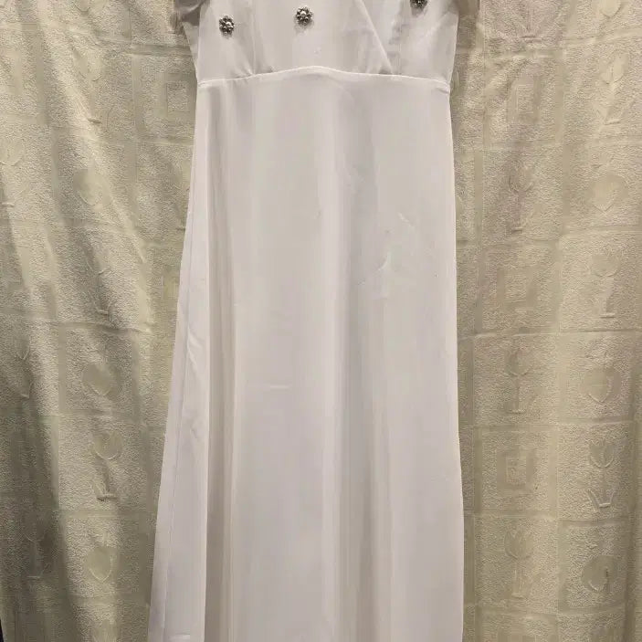 [BUNJANG] DINT White Pearl Embellished Long Dress / 거의새거) 딘트 DINT 화이트 진주 장식 셀프웨딩 롱 원피스 S~M