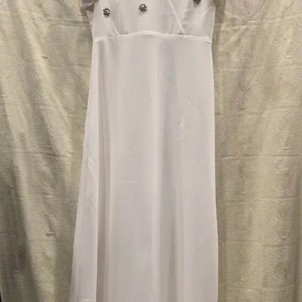[BUNJANG] DINT White Pearl Embellished Long Dress / 거의새거) 딘트 DINT 화이트 진주 장식 셀프웨딩 롱 원피스 S~M