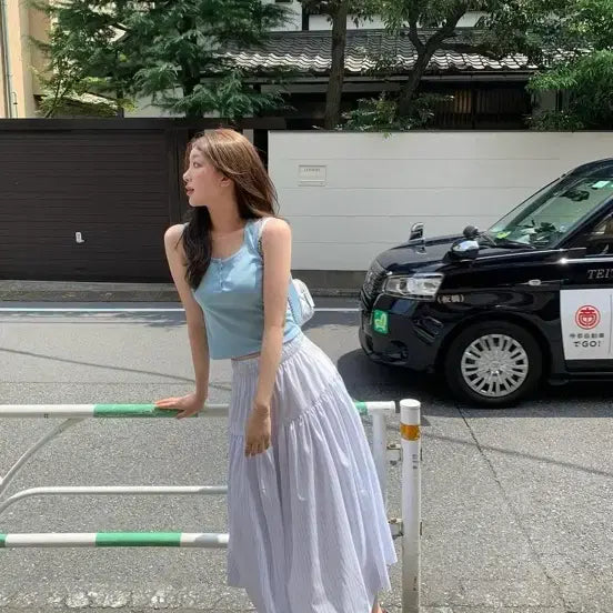 [BUNJANG] Onde Min Sleeveless Top + Skirt Set / 온드민 나시+스커트 세트