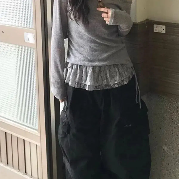 [BUNJANG] Sizzle Yurout Vintage Knit Grey / 시즐 유롯 빈티지 니트