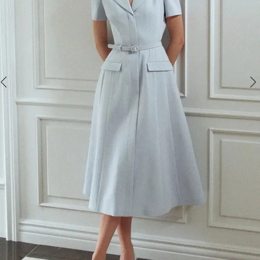 [BUNJANG] Bride And You AGATHA Notched Collar Short Sleeve Dress / 브라이드앤유 AGATHA Notched collar short sleev