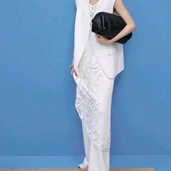 [BUNJANG] AUM White Vest Linen Silk Blend / AUM 화이트 베스트 (고급린넨 실크 조끼)