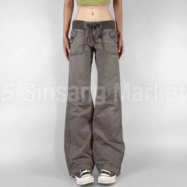 [BUNJANG] Charcoal Vintage Banding Washed Pants / [빠른발송] 챠콜 빈티지 밴드 긴바지 y2k 밴딩 워싱 팬츠