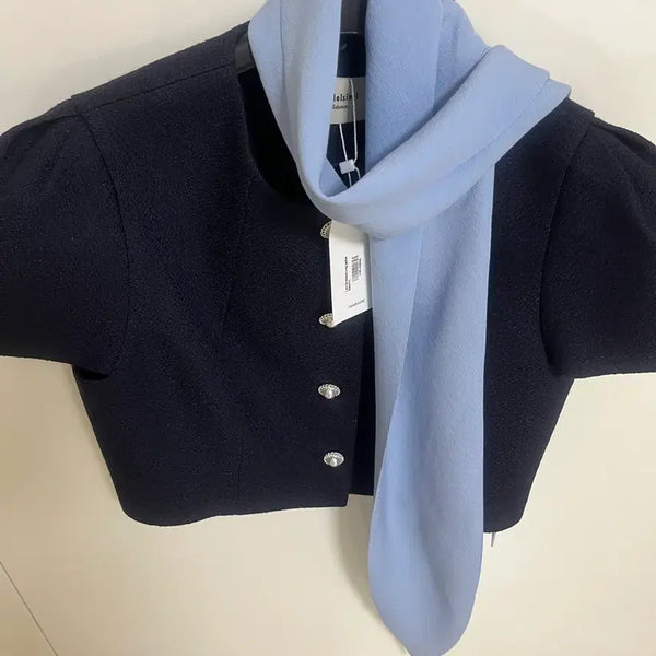 [BUNJANG] IVANAhelsinki Scarf Crop Jacket / 이바나헬싱키 스카프 크롭자켓