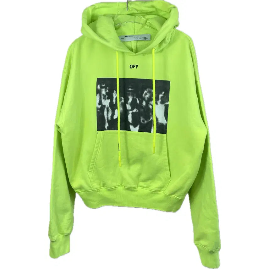 [BUNJANG] Off-White Neon Printed Hoodie T-Shirt / [S] 오프화이트 프린팅 후드 티셔츠