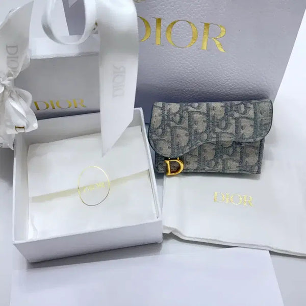 [BUNJANG] Dior Saddle Oblique Card Holder Grey Full Box / 디올 오블리크 새들 카드지갑 그레이 풀박