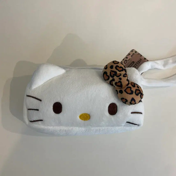 [BUNJANG] Sanrio Hello Kitty Brown Leopard Print Square Pouch / 새상품) 헬로키티 브라운 호피 사각 파우치 필통 산리오정품 레오파드