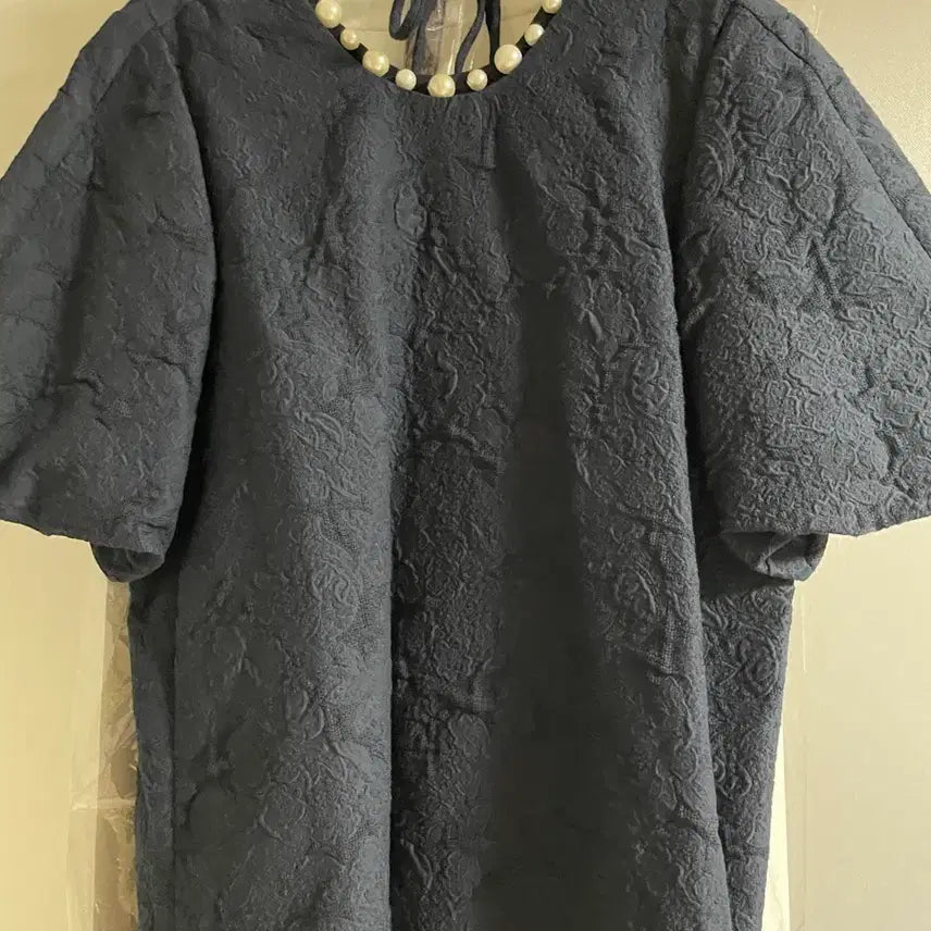 [BUNJANG] Mine Pearl Blouse Navy Size 55 / 마인 진주 블라우스 55