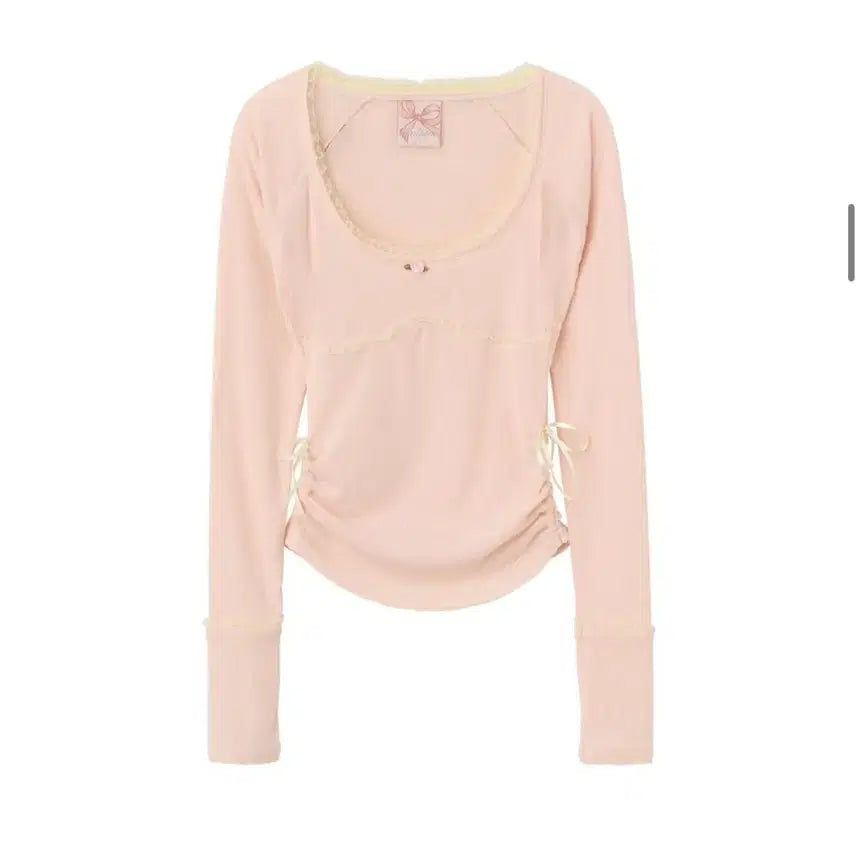 [BUNJANG] Wonyoung Jang Sculptor Bow Tie T-Shirt Pink / ! 장원영 티 !스컬프터 보우타이 티 핑크 장원영 티 갸루 하구미