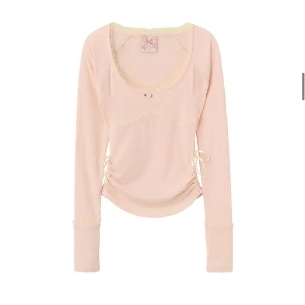 [BUNJANG] Wonyoung Jang Sculptor Bow Tie T-Shirt Pink / ! 장원영 티 !스컬프터 보우타이 티 핑크 장원영 티 갸루 하구미
