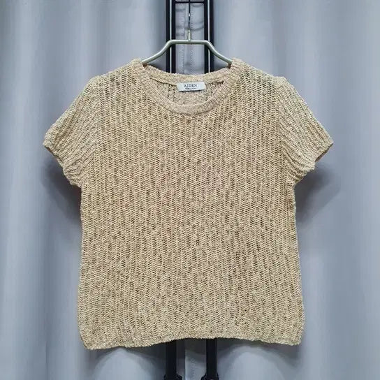 [BUNJANG] Beige Short-Sleeve Summer Knit Beachwear / 베이지 반팔 성김 여름 니트 비치웨어 수영복