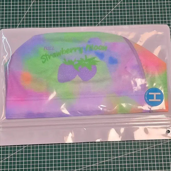 [BUNJANG] HUUG Mesh Swim Cap Purple Strawberry Long Hair / 후그 메쉬수모 보라딸기 롱헤어