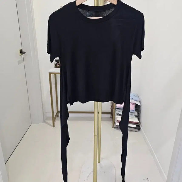 [BUNJANG] Tencel Ribbon Short Sleeve T-Shirt / 텐셀 리본 반팔티