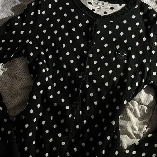 [BUNJANG] Comme des Garçons Play Black Dot Cardigan / 꼼데가르송 플레이 블랙 도트 가디건