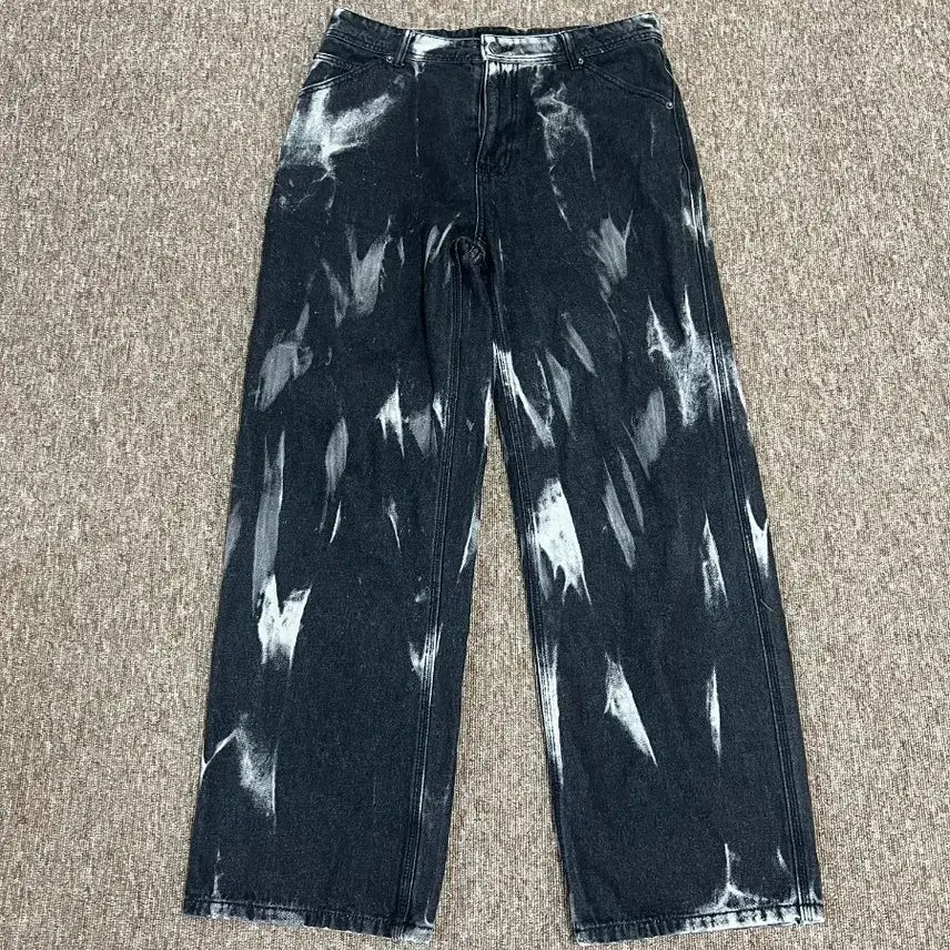 [BUNJANG] Flavorizm Tie-Dye Washing Wide Denim Pants (L) / 플레이버리즘 타이다이 워싱 데님 팬츠 L
