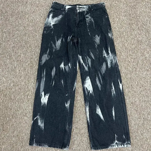 [BUNJANG] Flavorizm Tie-Dye Washing Wide Denim Pants (L) / 플레이버리즘 타이다이 워싱 데님 팬츠 L