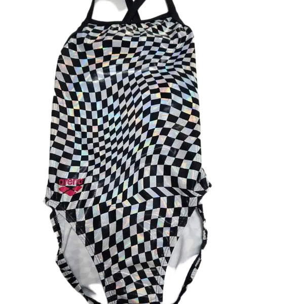 [BUNJANG] Checkerboard One-Piece Swimsuit / 체커보드 원피스 수영복 (착샷)