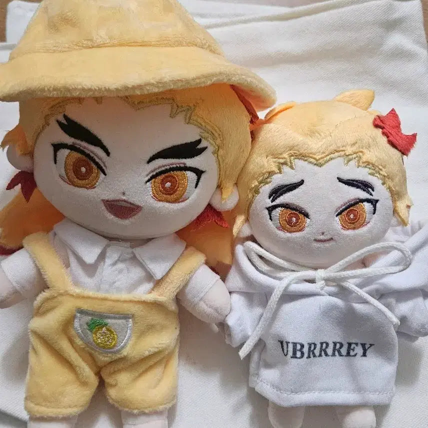 [BUNJANG] Demon Slayer Kyojuro Rengoku & Senjuro Rengoku 20cm and 15cm Unofficial Plush Doll Set with Outfits / 귀멸의칼날 렌고쿠 쿄쥬로 센쥬로 비공식 20cm 인형 세트 옷 포함
