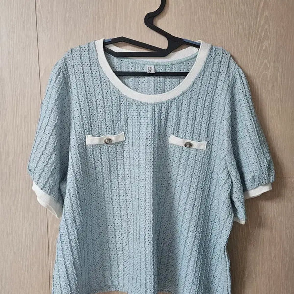 [BUNJANG] Women's Plus Size Summer Mint Blouse / 여성 빅사이즈 여름 블라우스
