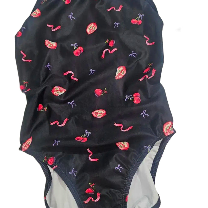 [BUNJANG] Cherry Pattern One-Piece Swimsuit / 체리 패턴 원피스 수영복 (착샷)