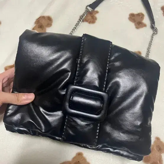 [BUNJANG] ZARA Quilted Chain Crossbody Bag Black / ZARA 자라 퀼팅 체인 블랙 크로스백