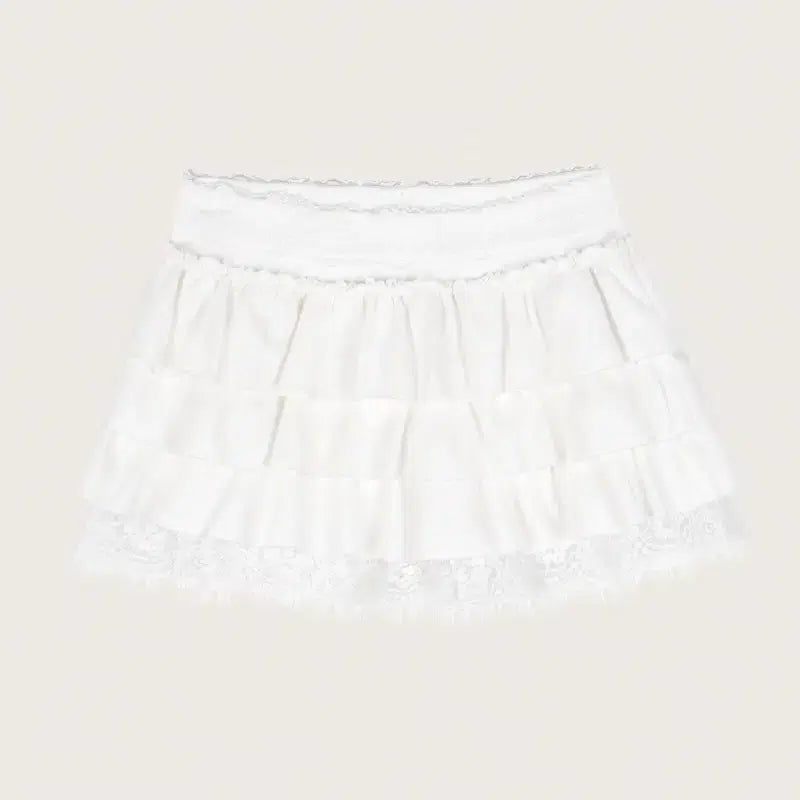 [BUNJANG] Cleshir Tutu Ballet Lace Skirt Pants White / 클리시어 Tutu Ballet Lace 스커트 팬츠 화이트