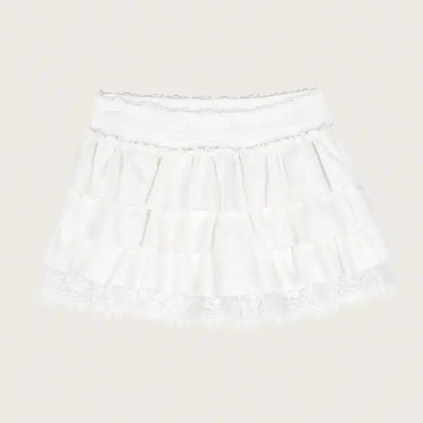 [BUNJANG] Cleshir Tutu Ballet Lace Skirt Pants White / 클리시어 Tutu Ballet Lace 스커트 팬츠 화이트